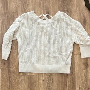 Gap Knit Sweater with Back Tie - White, Large
